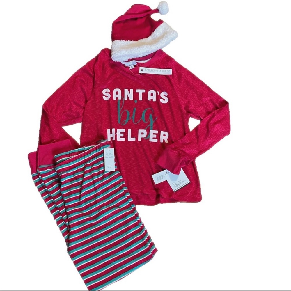 Roudelain pajamas Set Santa’s little helper NWT